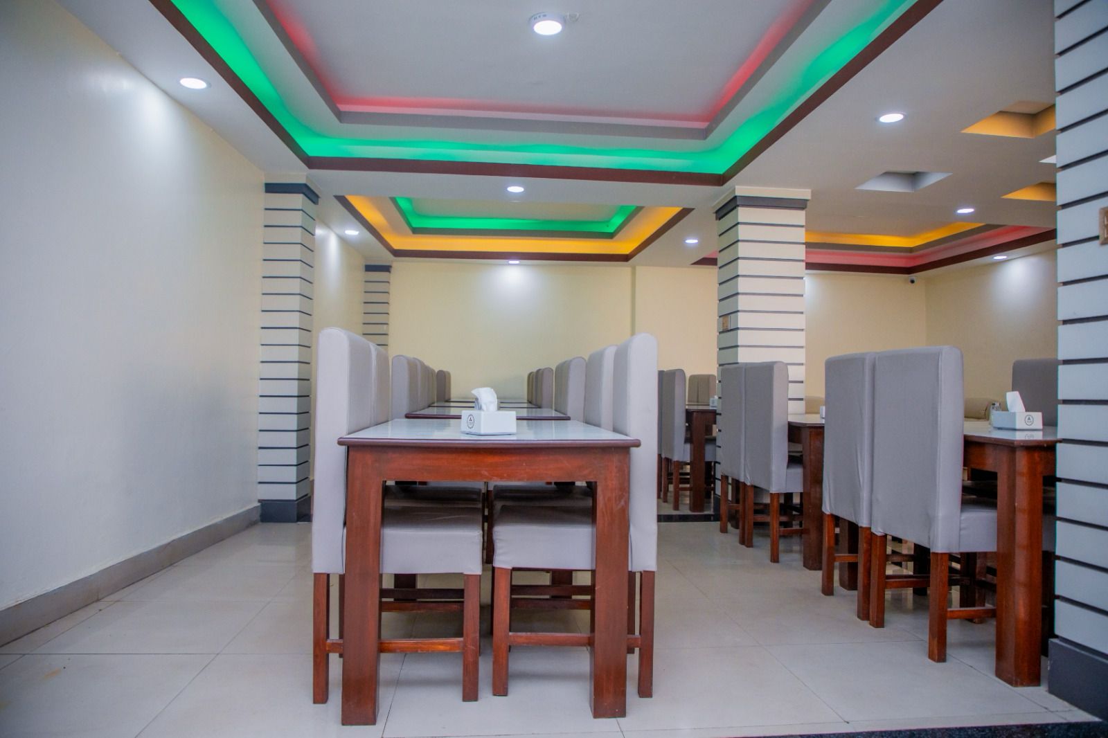 Restaurant dining area at Hotel White Dreams Kathmandu