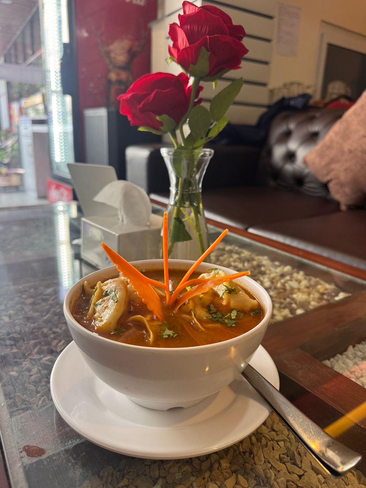 Delicious momos served at Hotel White Dreams restaurant