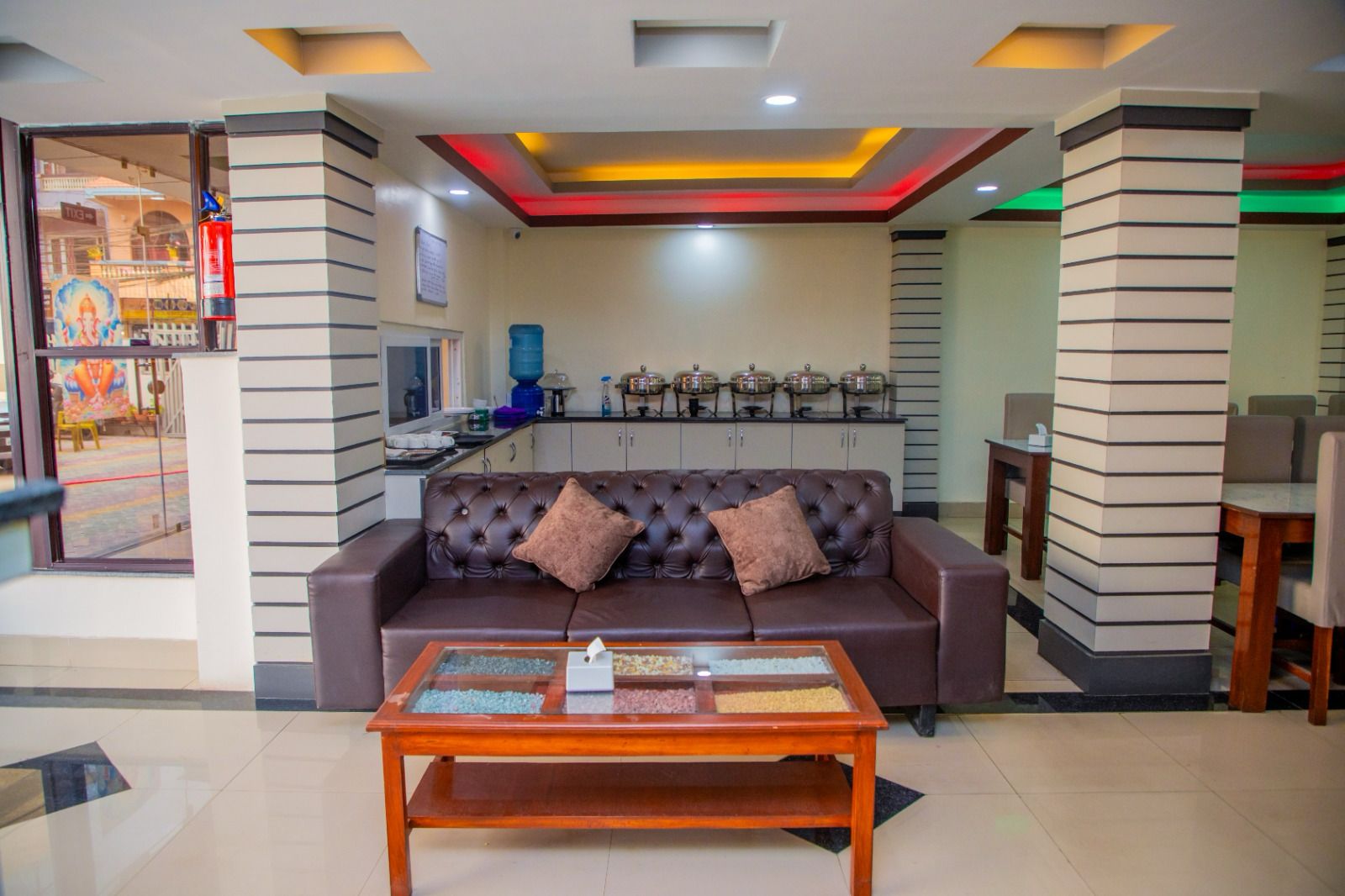 Hotel White Dreams lobby - welcoming entrance in Kathmandu